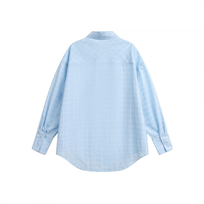 Damen Weites Oversize-Hemd aus leichter Baumwollmischung mit kariertem Muster Drune
