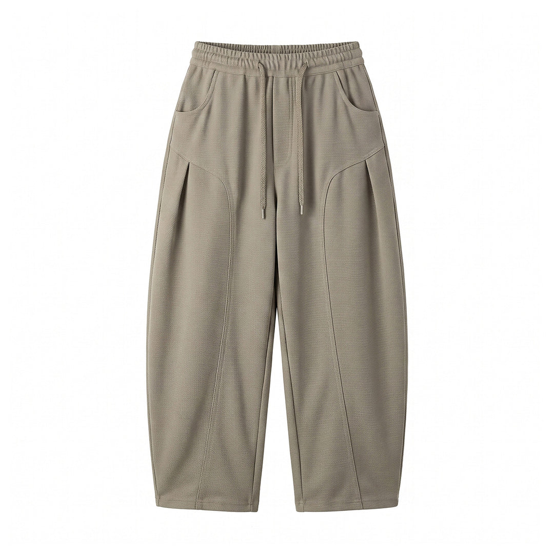 Damen Relaxed-Cropped Jogpant mit Tunnelzug, seitlichen Falten und Eingrifftaschen Drune