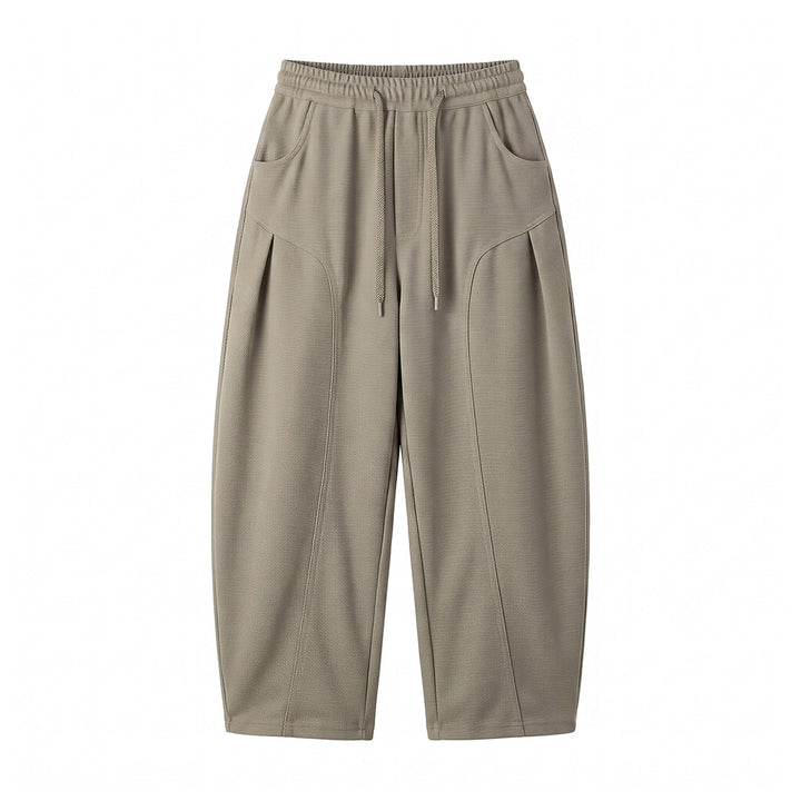 Damen Relaxed-Cropped Jogpant mit Tunnelzug, seitlichen Falten und Eingrifftaschen Drune