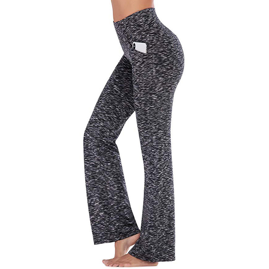 Damen nan ausgestellte Highwaist Yogahose mit seitlicher Handytasche und formendem Komfortbund Drune