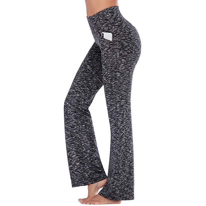 Damen nan ausgestellte Highwaist Yogahose mit seitlicher Handytasche und formendem Komfortbund Drune