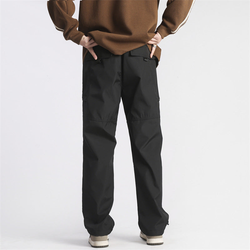 Herren Cargo-Twill-Hose mit elastischem Bund, Reißverschlusstaschen und Kordelzug Drune