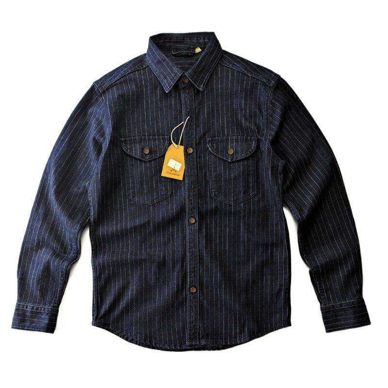 Herren Karierte Denim-Hemdjacke Drune