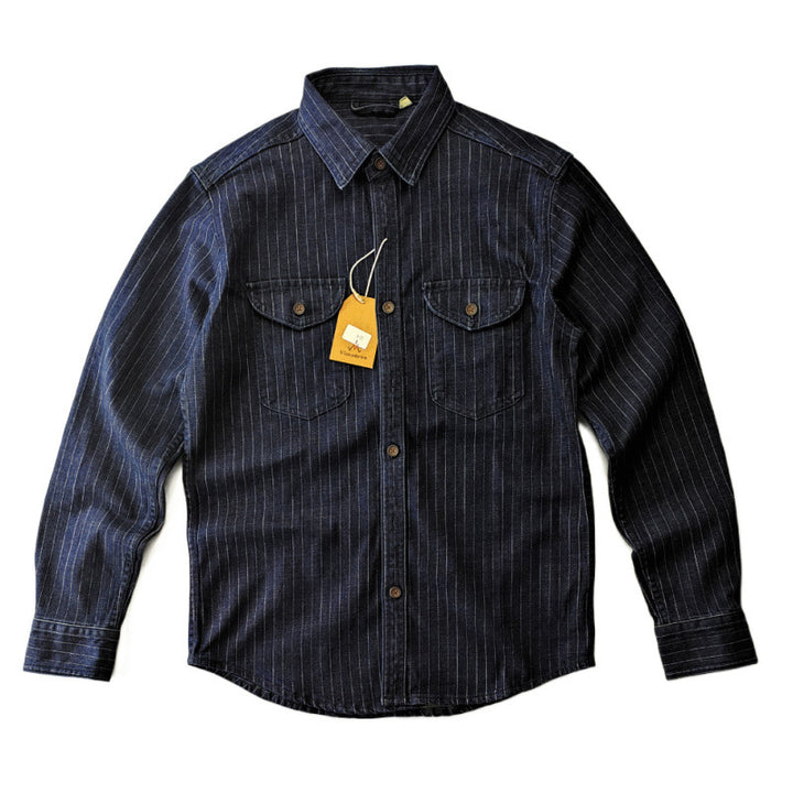 Herren Karierte Denim-Hemdjacke Drune