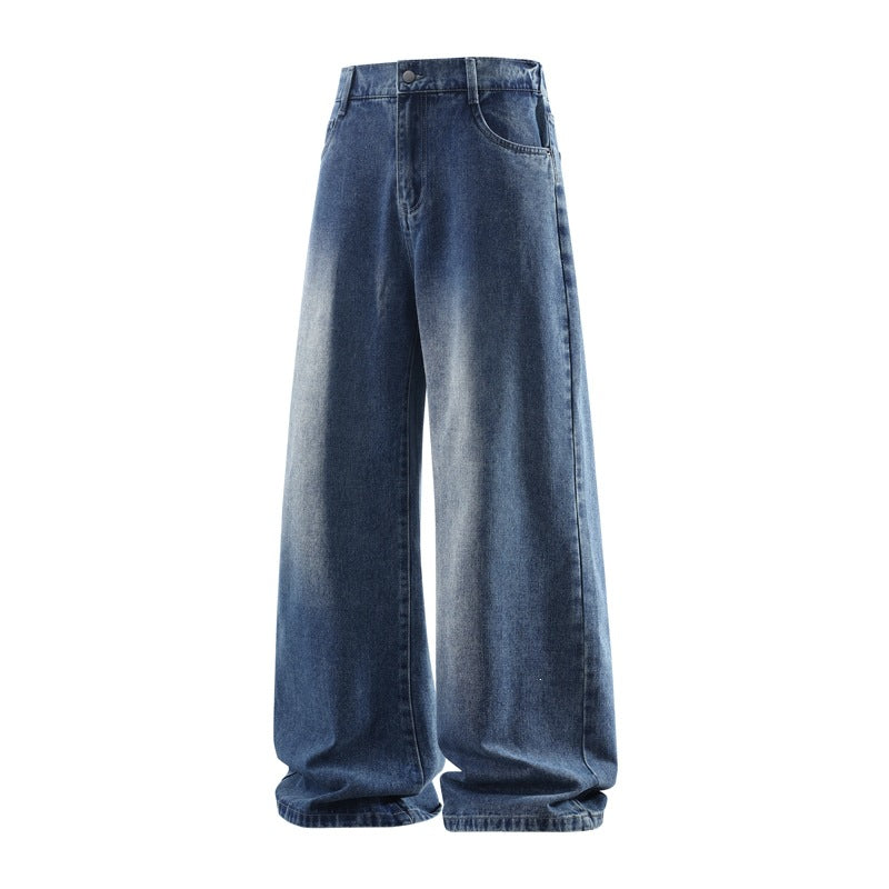 Damen Weite Baggy-Jeans mit hoher Taille, extra weitem Bein und Vintage-Waschung Drune