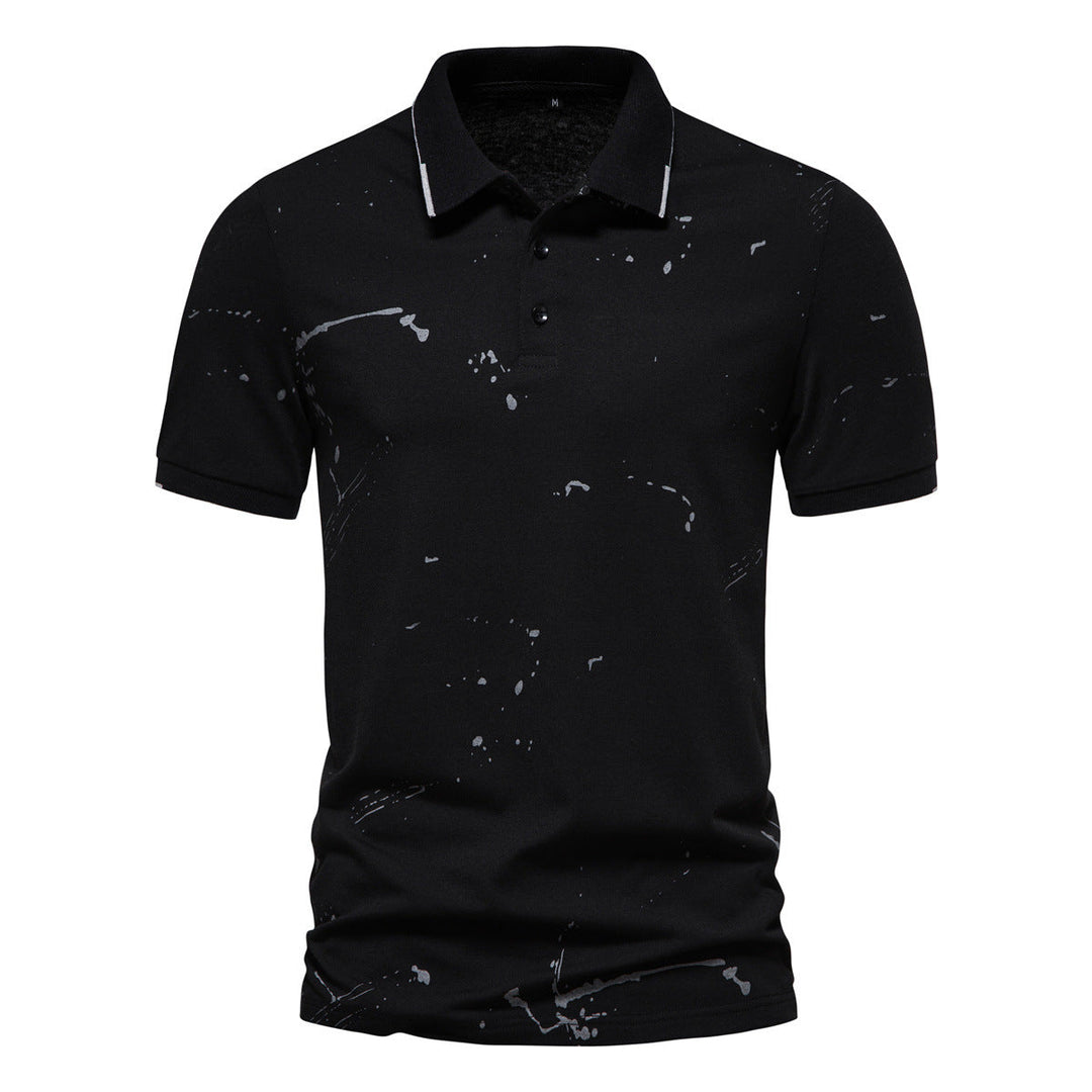 Herren Poloshirt mit kreativen Spritzdruck und hochwertiger Baumwolle Drune