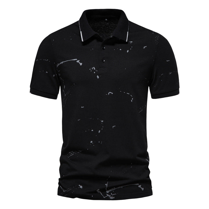 Herren Poloshirt mit kreativen Spritzdruck und hochwertiger Baumwolle Drune