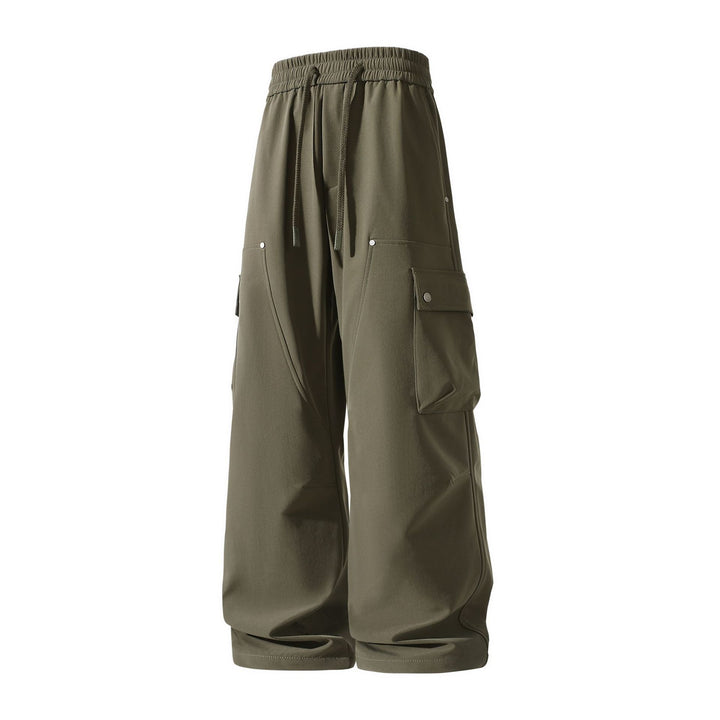 Damen Weite Cargo-Shorts mit elastischem Tunnelzugbund und Multifachtaschen Drune