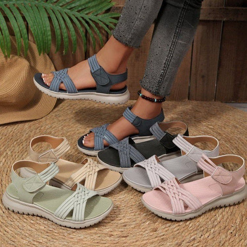 Damen Sportliche Sandalen mit elastischen Riemen Drune