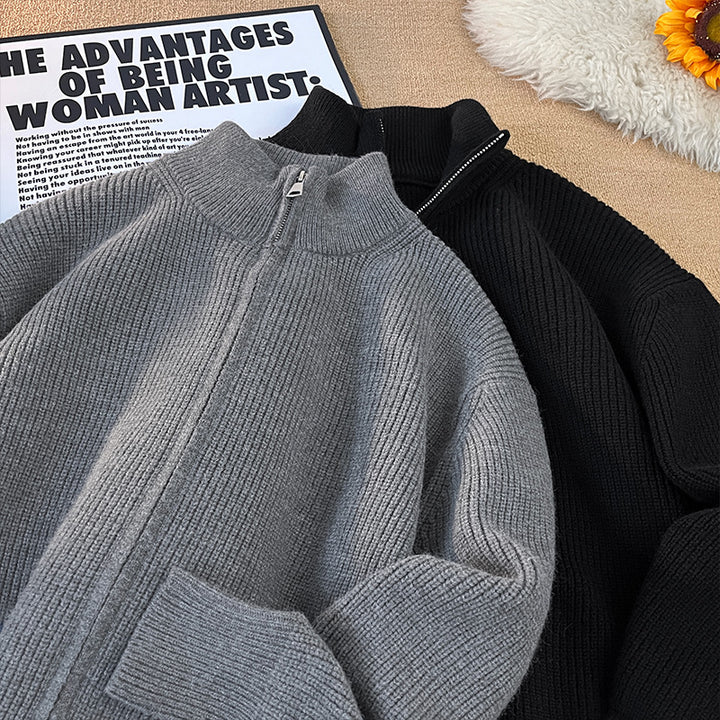 Damen Hochwertiger Strickpullover mit Stehkragen Drune