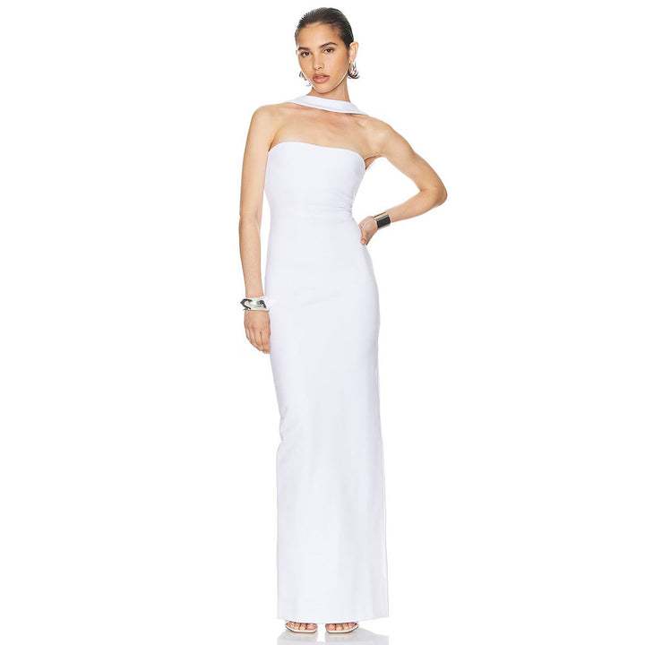 Damen elegantes Maxikleid mit verstellbaren Trägern Drune