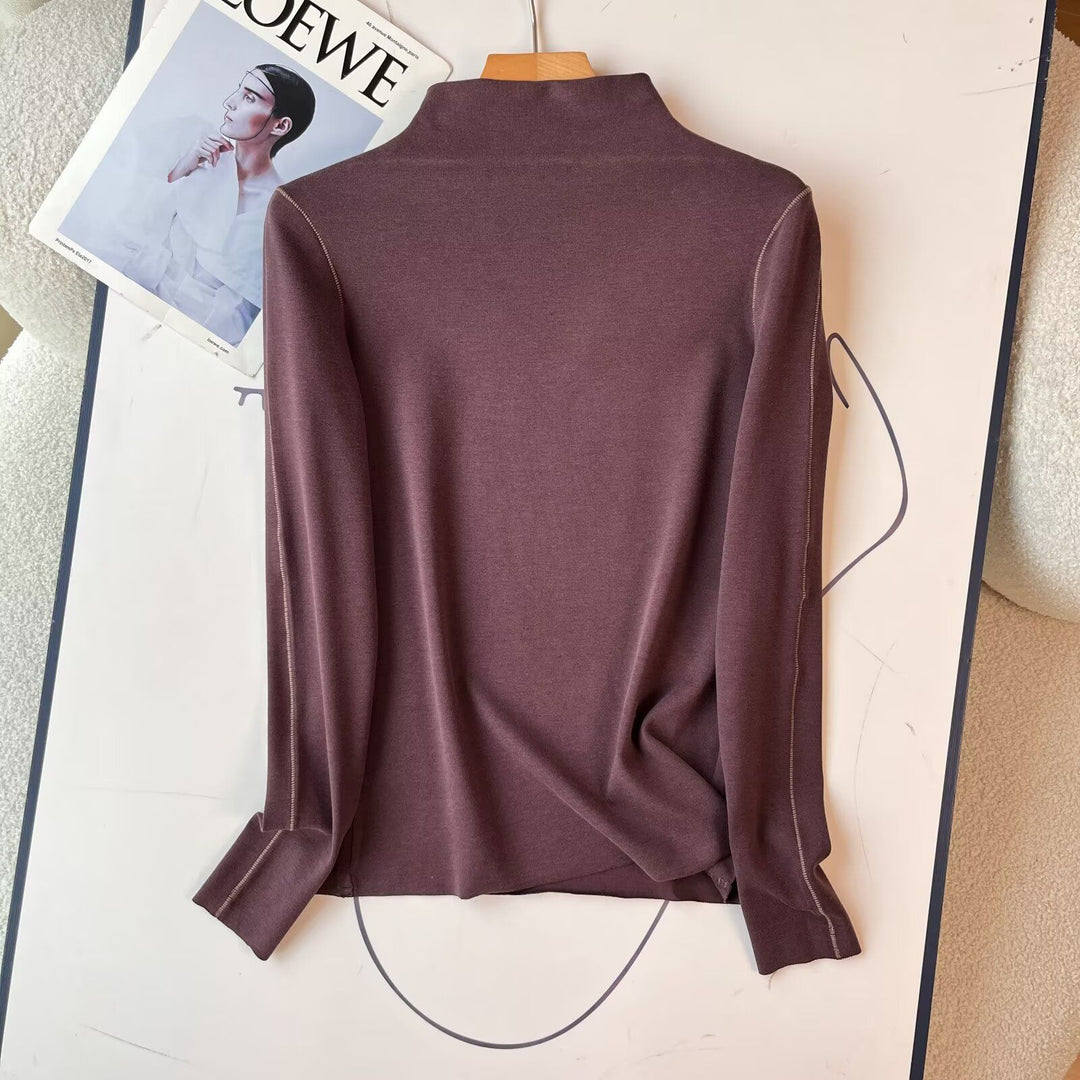 Damen sportliches Langarmpoloshirt mit eleganter Kragenlösung Drune