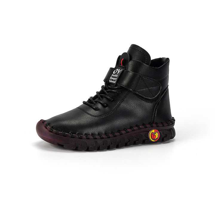 Damen Winterstiefel mit verstellbarem Klettverschluss und robustem Profil Drune