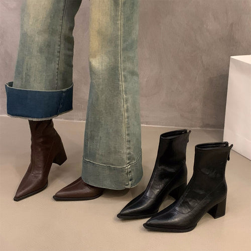 Damen Modische Stiefeletten Drune