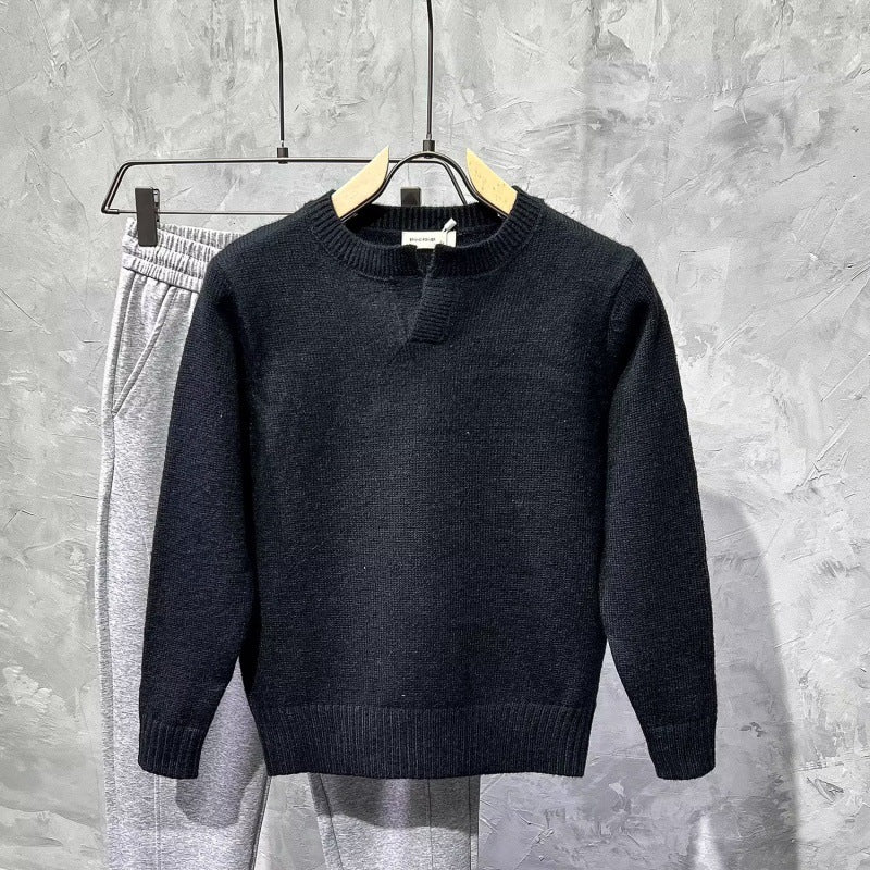 Damen Gemütlicher Strickpullover mit Kragen Drune