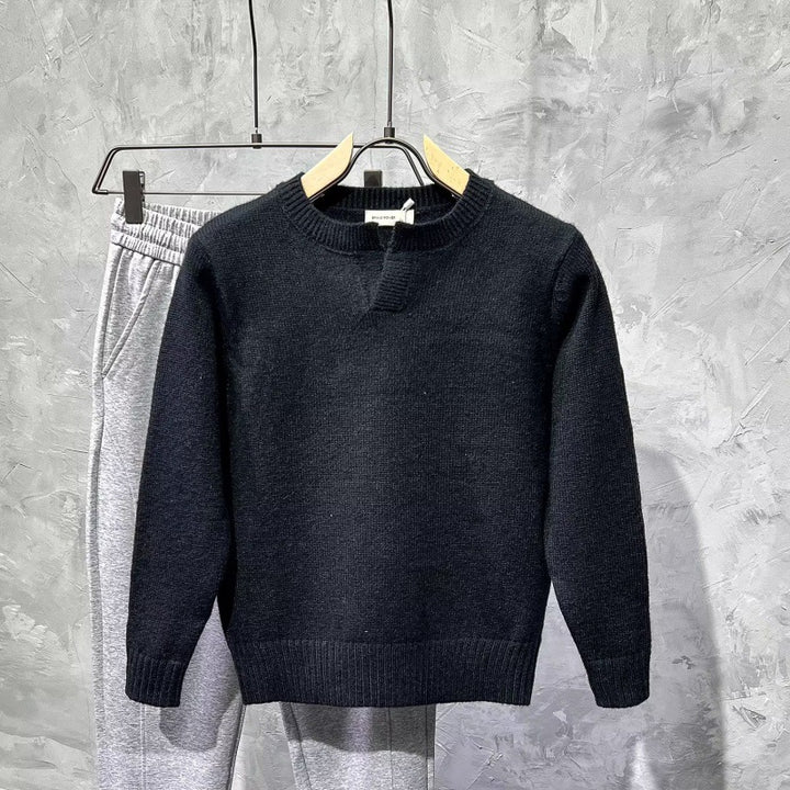 Damen Gemütlicher Strickpullover mit Kragen Drune