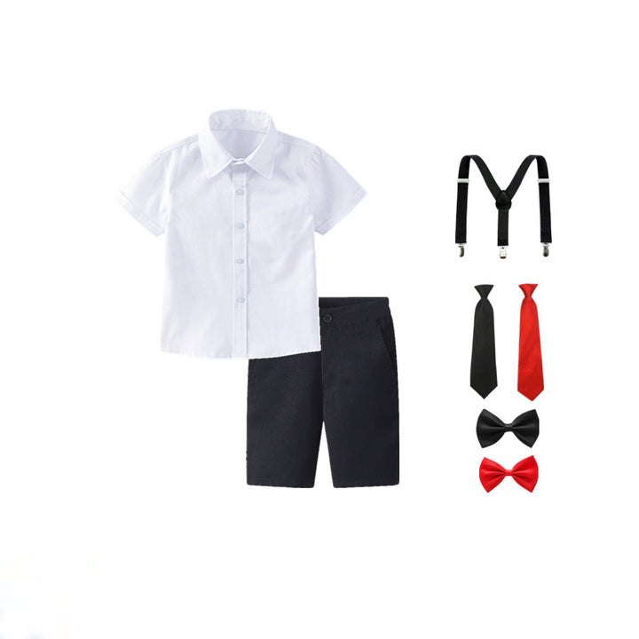 Damen festliches Hemd und Shorts Set mit Hosenträgern Drune