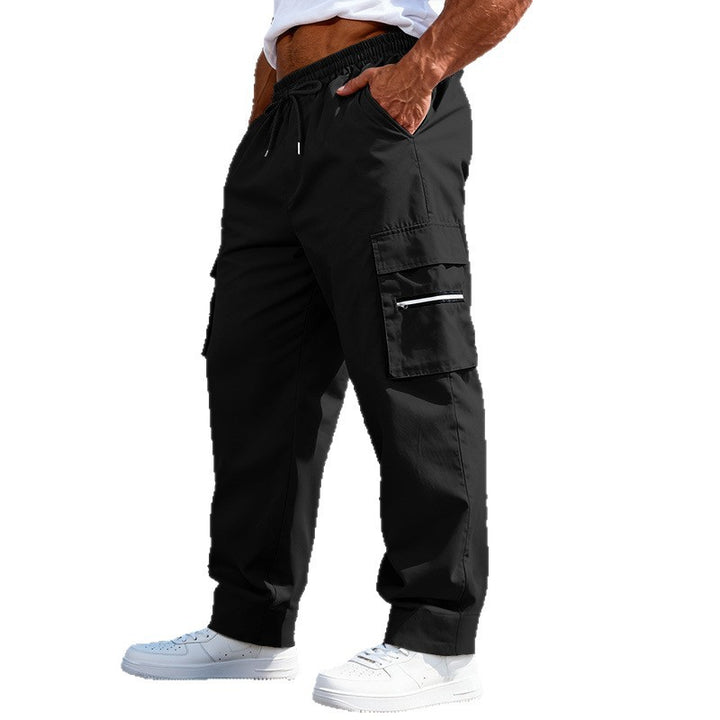 Herren Cargo-Freizeithose mit elastischem Bund, Tunnelzug & Zip-Taschen Drune