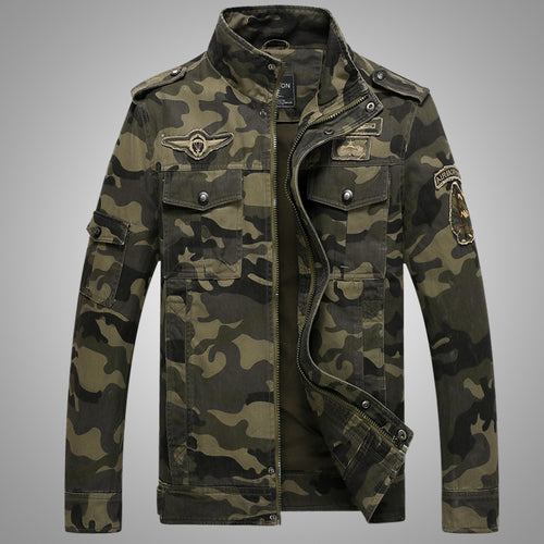 Herren Militärinspirierte Utility-Fieldjacke mit Epauletten und Patch‑Details Drune