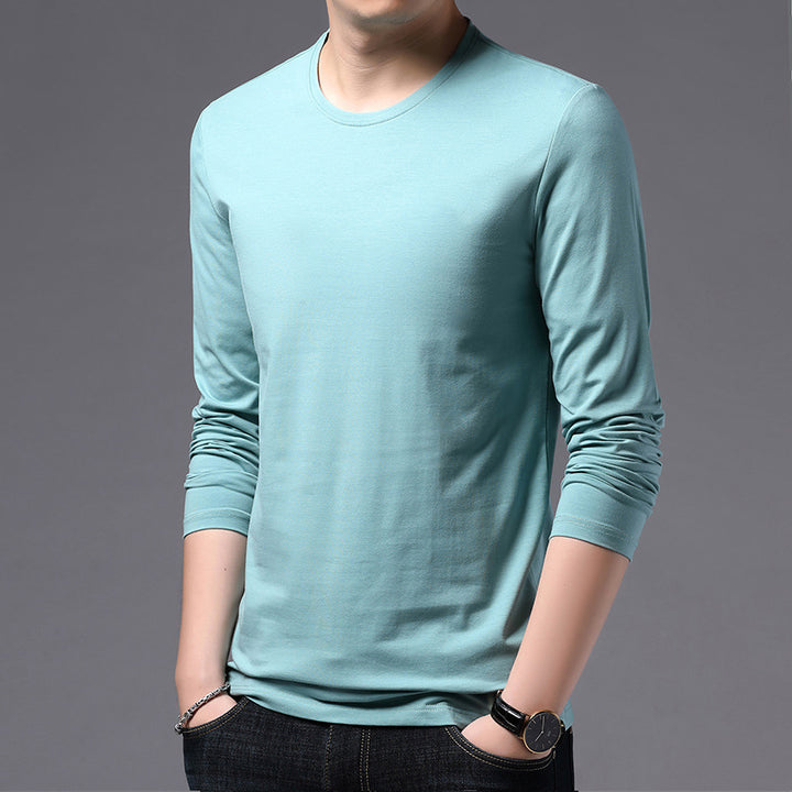 Herren Langarmshirt aus weich fallendem Material mit Rundhalsausschnitt Drune