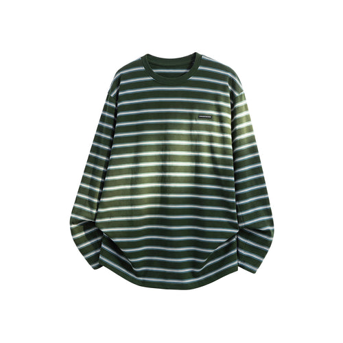 Unisex Oversize-Langarmshirt mit Rundhalsausschnitt und feinem Streifenmuster Drune