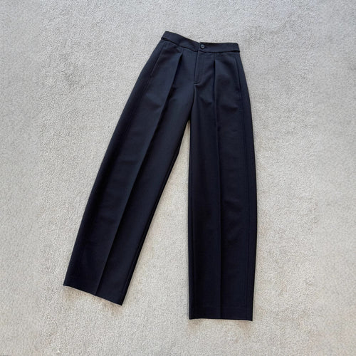 Damen Elegante weite Stoffhose mit Falten Drune