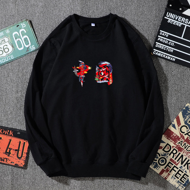 Unisex Oversize Sweatshirt mit Rundhalsausschnitt und dezenter Grafikapplikation Drune