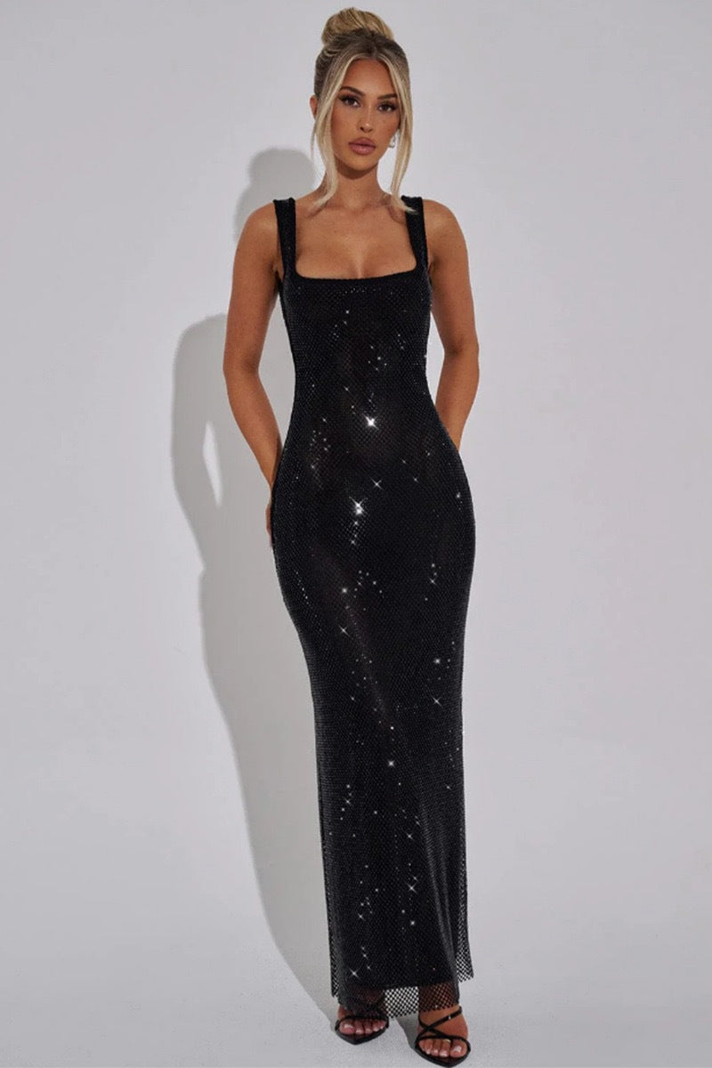 Damen Glamouröses Pailletten-Abendkleid mit figurbetontem Schnitt Drune