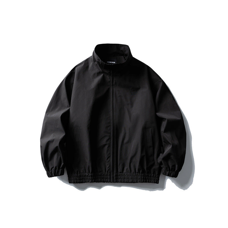 Herren Windbreaker-Jacke im Boxy‑Schnitt mit Stehkragen und elastischem Saum Drune
