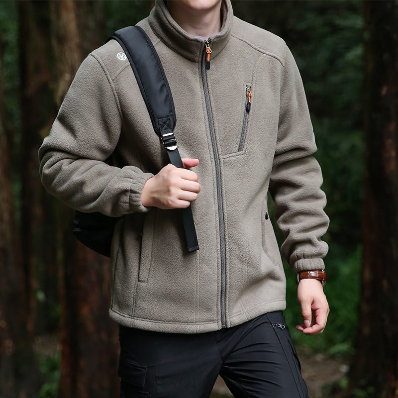 Herren Technische Fleecejacke mit Stehkragen, Brustreißverschluss & verstärkten Eingriffstaschen Drune
