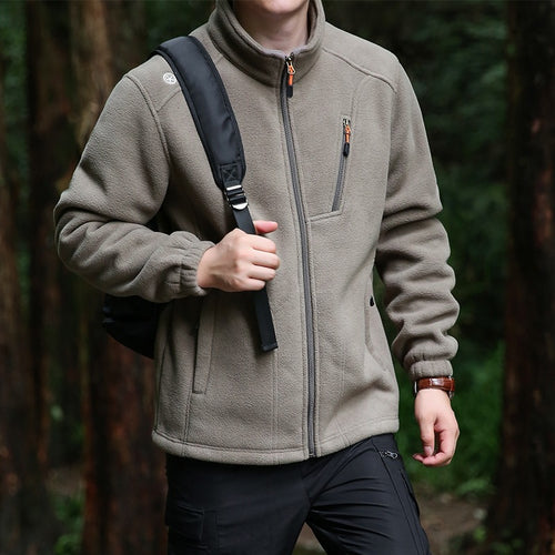 Herren Technische Fleecejacke mit Stehkragen, Brustreißverschluss & verstärkten Eingriffstaschen Drune