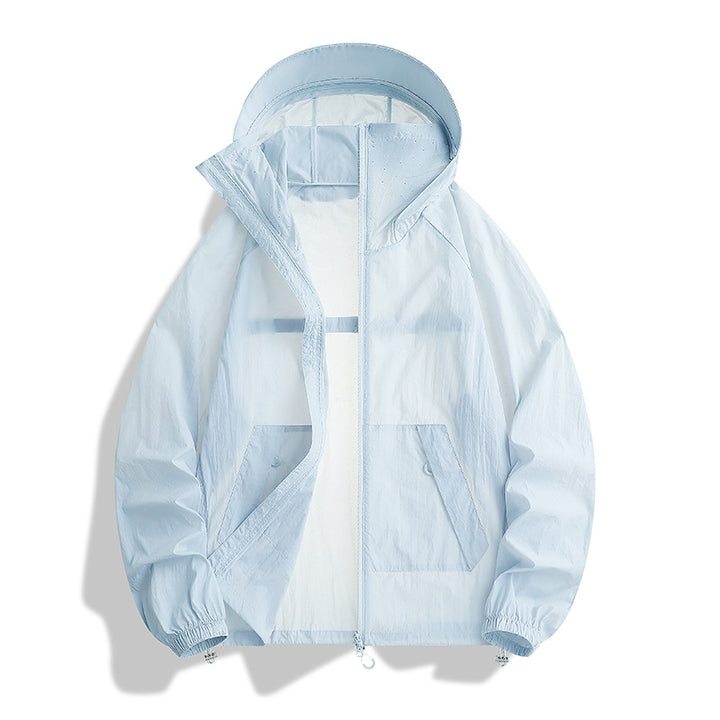 Herren Leichte Wind- und Wasserabweisende Kapuzen‑Übergangsjacke mit Netzfutter & Tunnelzug Drune