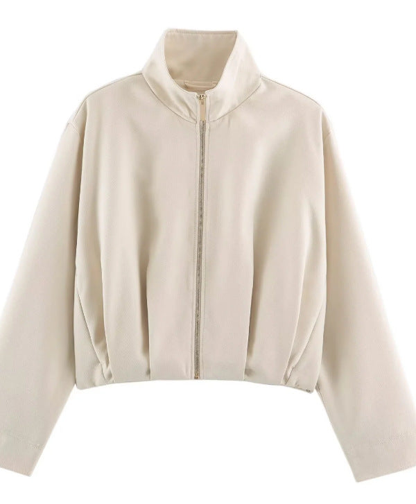 Damen Kurz geschnittener Boxy‑Blouson mit hohem Stehkragen und überschnittenen Ärmeln Drune