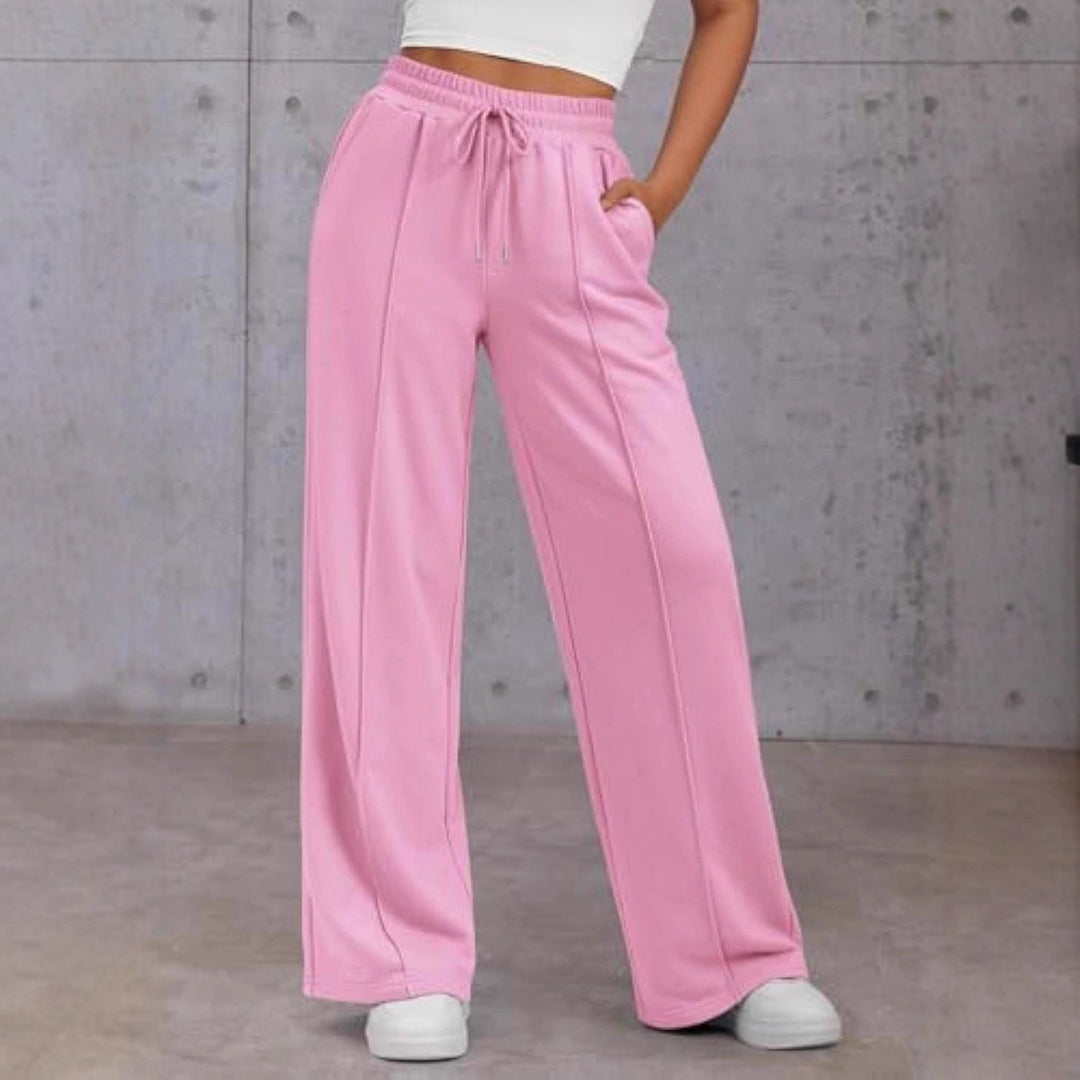 Damen Komfortable Weite Sweatpants mit elastischem Bund und praktischen Taschen Drune