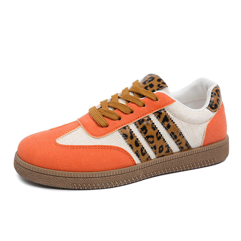 Damen Low-Top Sneaker mit Leoparden-Detail, Velours- und Textilmix Drune