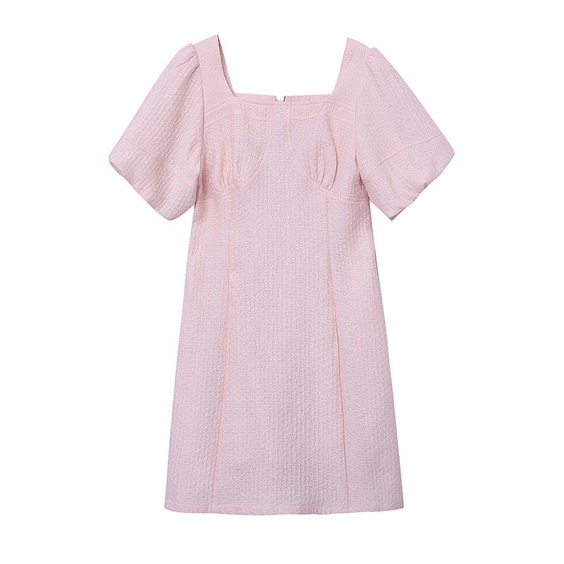 Damen Mini-Kleid mit puffärmeligen Details und strukturiertem Obermaterial Drune