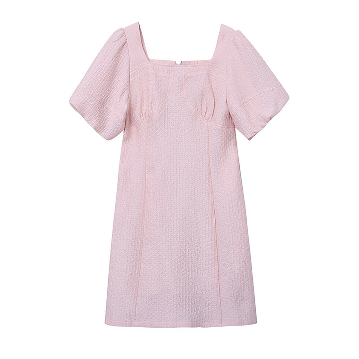 Damen Mini-Kleid mit puffärmeligen Details und strukturiertem Obermaterial Drune