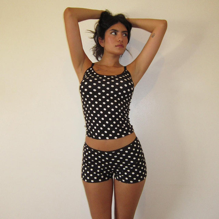 Damen Bikiniset mit punktiertem Design und verstellbaren Trägern Drune