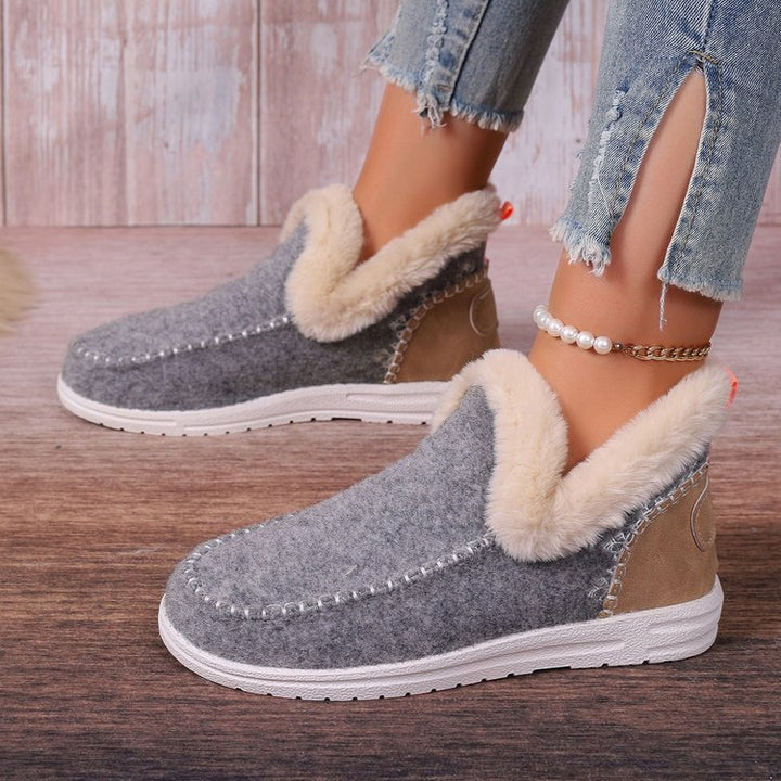 Damen bequeme Fleece-Hausschuhe mit warmem Innenfutter und rutschfester Sohle Drune