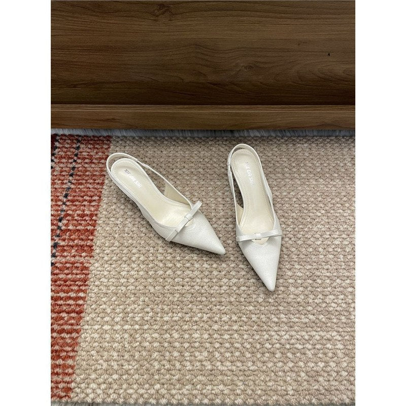 Damen elegante Slingback-Pumps mit zarter Schleifenapplikation Drune