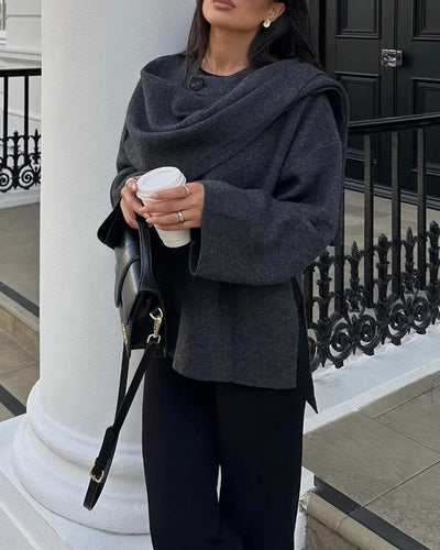 Drune | Boulevard Asymmetrischer Schal Verkürzte Gestrickte Jacke