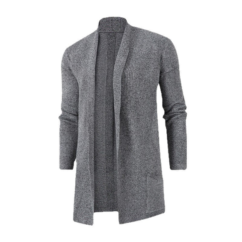 Damen nan langer offener Strickcardigan mit aufgesetzten Taschen und Schalkragen Drune