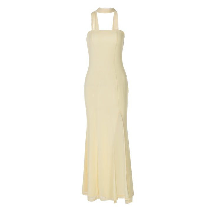 Damen Elegantes, figurbetontes Abendkleid mit asymmetrischem Halterdesign Drune