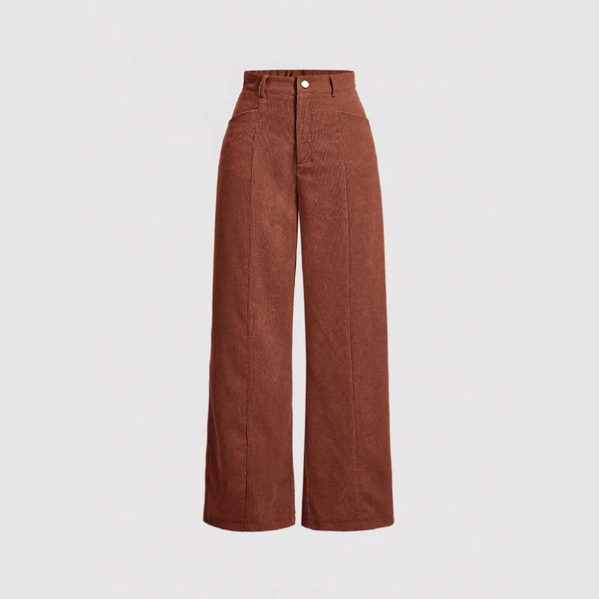 Damen weite High-Waist-Hosen Drune