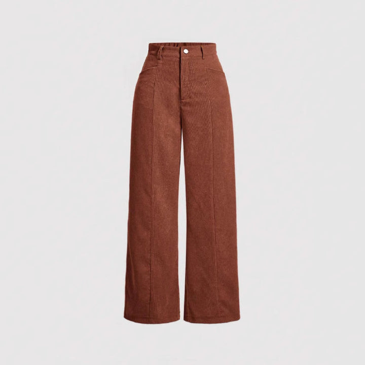 Damen weite High-Waist-Hosen Drune