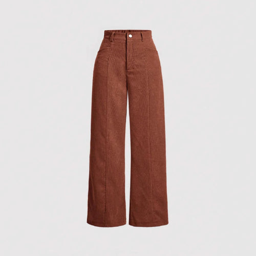 Damen weite High-Waist-Hosen Drune