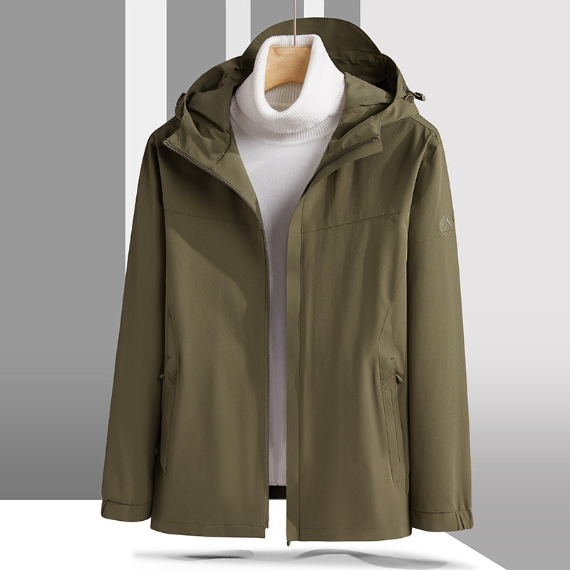 Herren Leichte technische Softshelljacke mit verstellbarer Kapuze und minimalistischer Sportpassform Drune