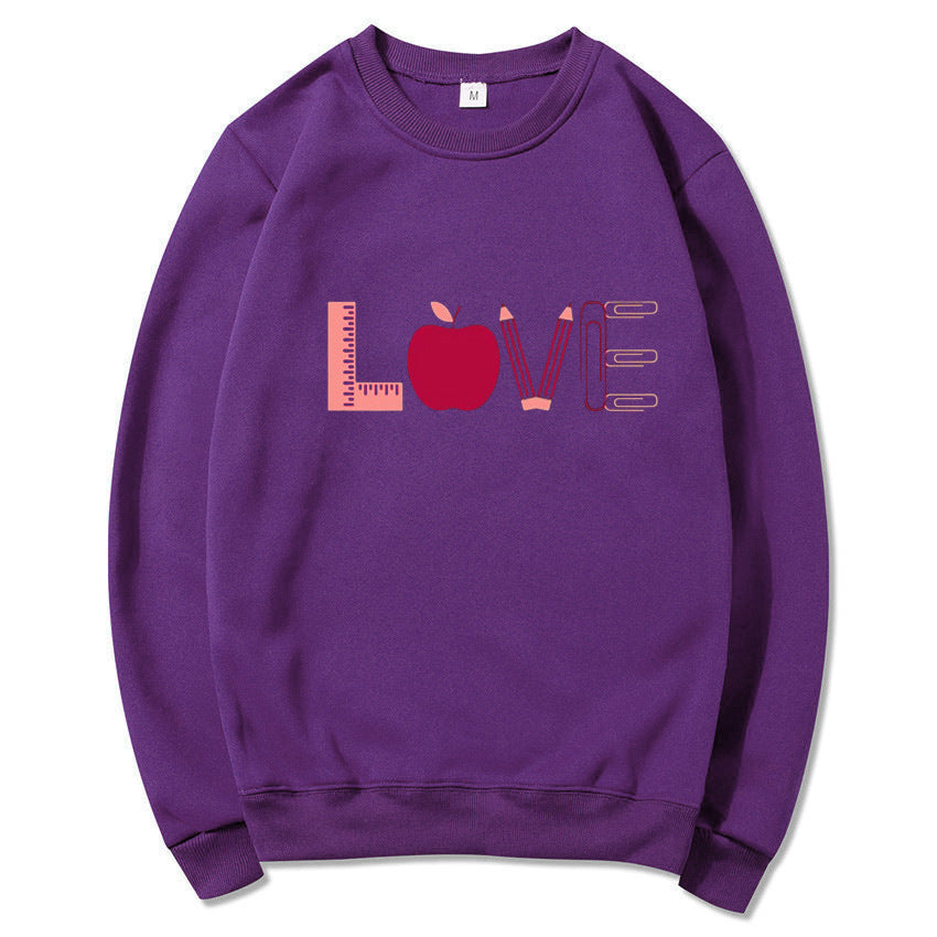Damen Sweatshirt mit kreativem Love-Motiv Drune
