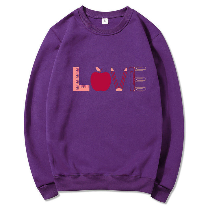 Damen Sweatshirt mit kreativem Love-Motiv Drune