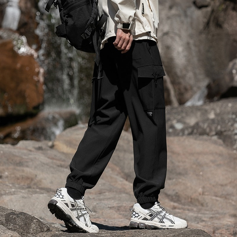 Herren Weite Relaxed-Cargo-Freizeithose mit Tunnelzugbund & Multifunktions‑Taschen Drune